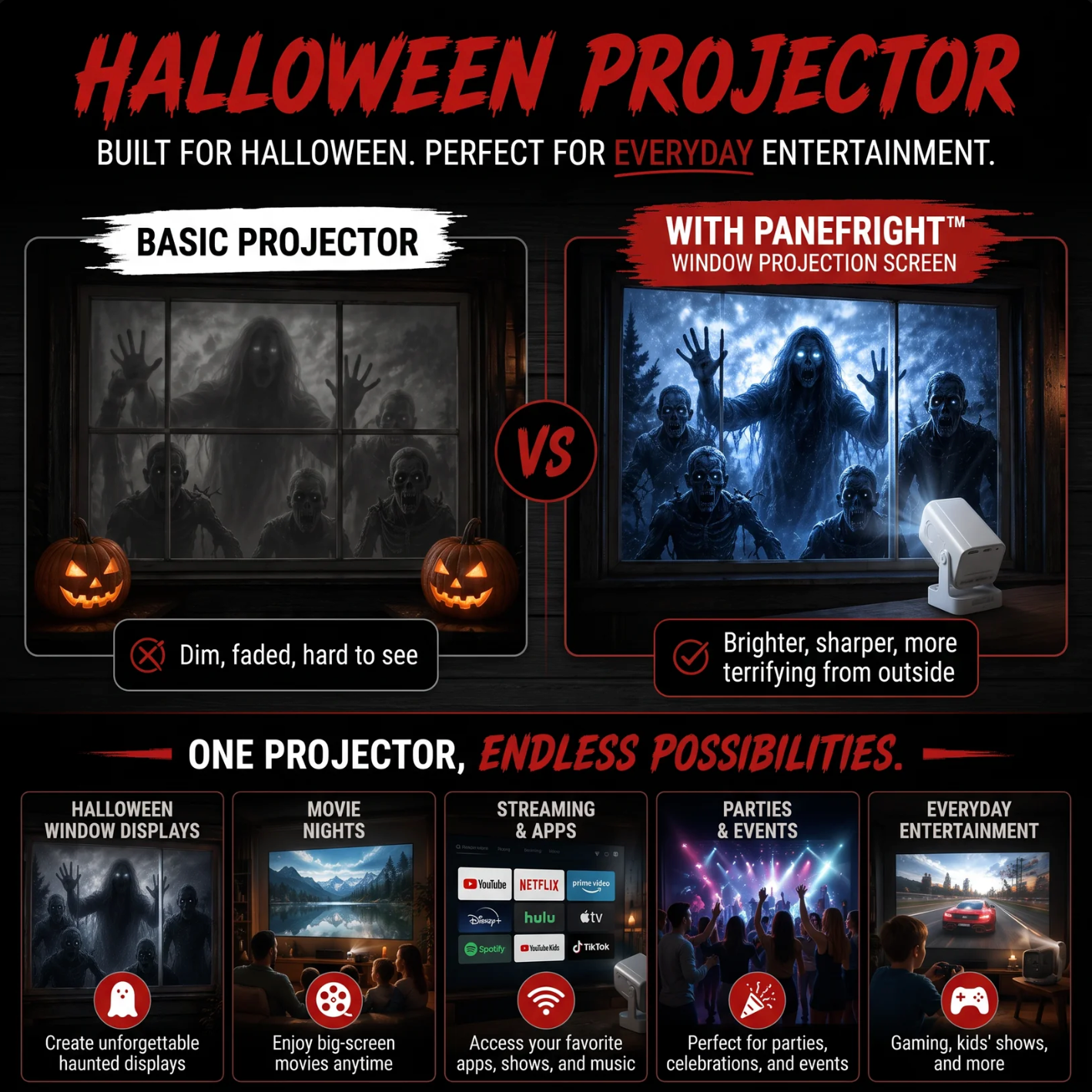 Halloween window projector